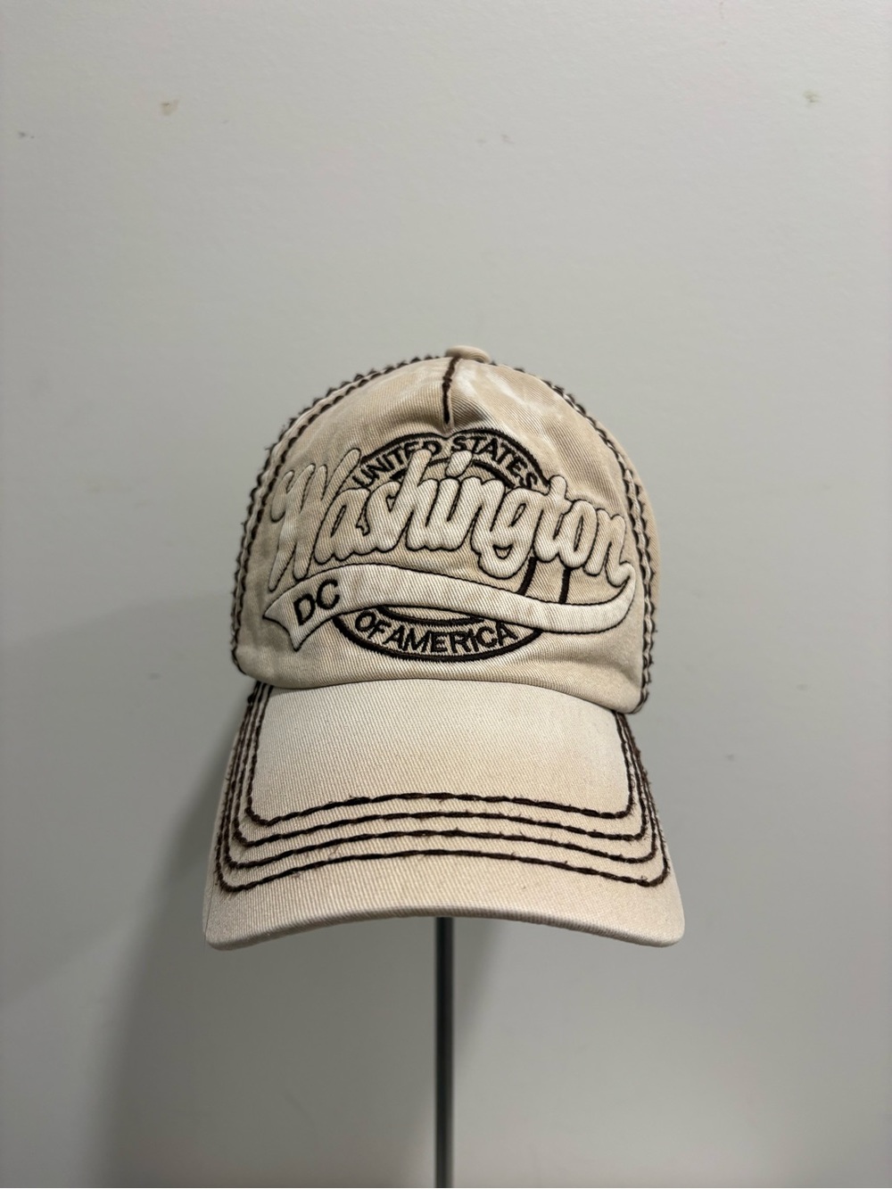 Robin Ruth Washington Embroidered Beige Baseball Cap